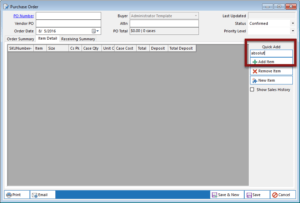 PO Quick Add