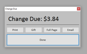 Scan from Change Due